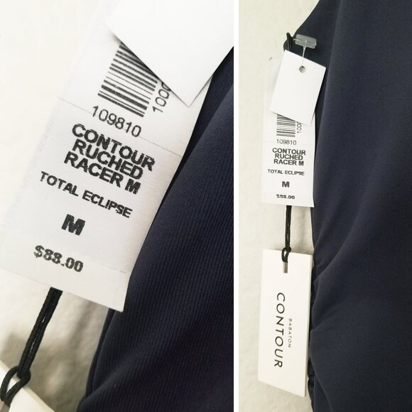 NEW Aritzia Babaton Contour Ruched Racer Sleeveless Mini Dress M Navy Blue $88 - Picture 8 of 14